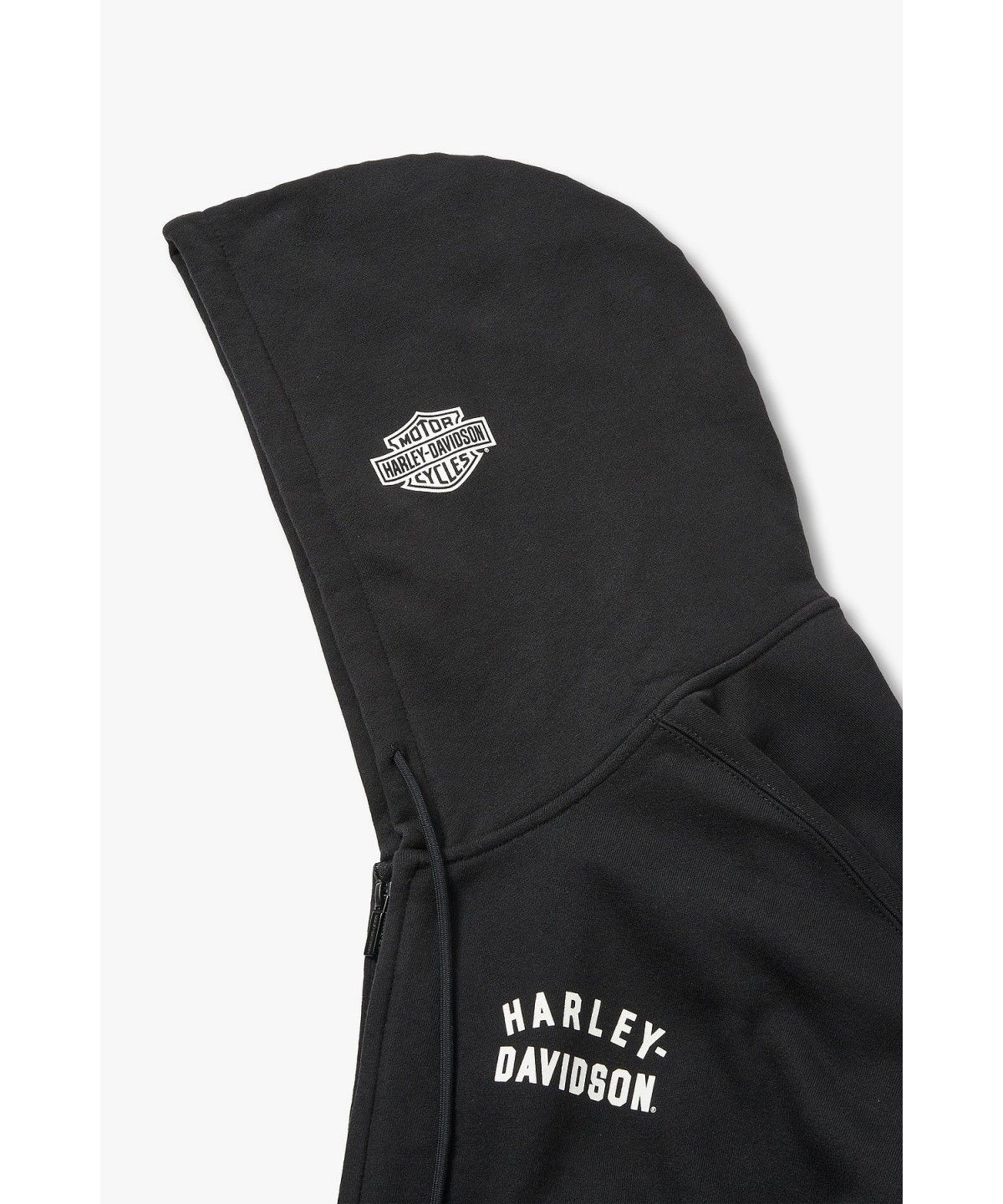 할리데이비슨 컬렉션스®(HARLEY-DAVIDSON COLLECTIONS®) 에센셜 로고 기모 후드 집업 블랙 HH16309002