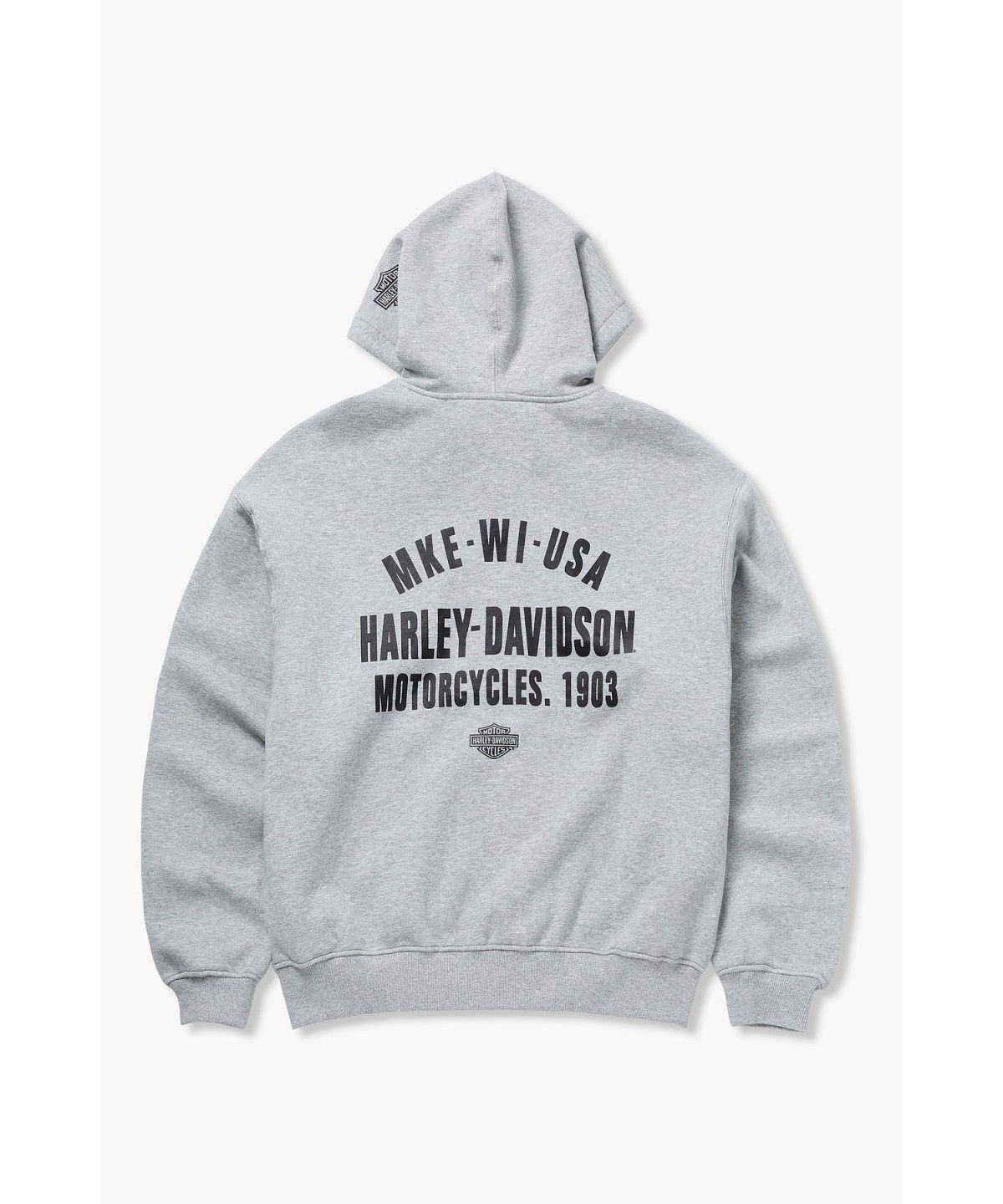 할리데이비슨 컬렉션스®(HARLEY-DAVIDSON COLLECTIONS®) 에센셜 로고 기모 후드 집업 멜란지 그레이 HH16309002