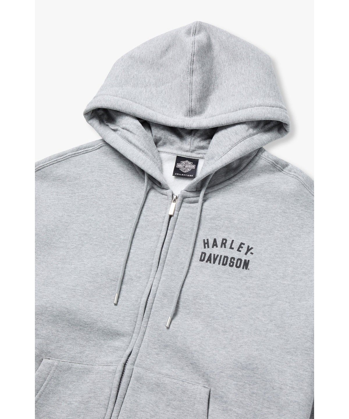 할리데이비슨 컬렉션스®(HARLEY-DAVIDSON COLLECTIONS®) 에센셜 로고 기모 후드 집업 멜란지 그레이 HH16309002