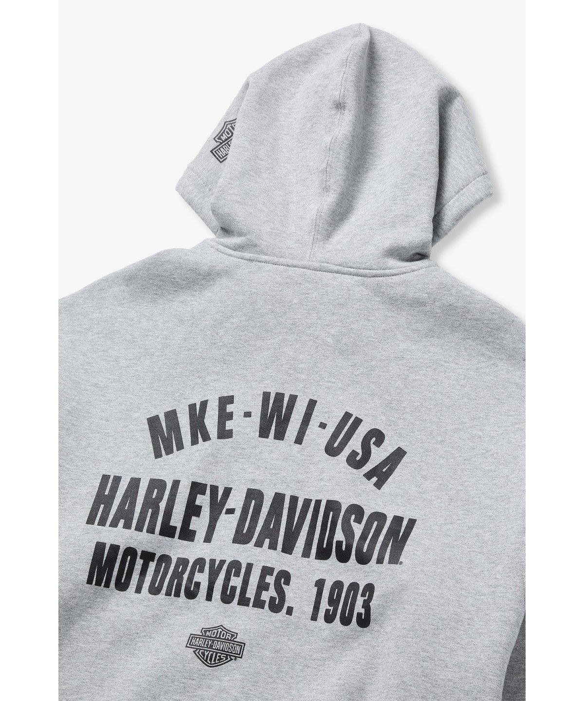 할리데이비슨 컬렉션스®(HARLEY-DAVIDSON COLLECTIONS®) 에센셜 로고 기모 후드 집업 멜란지 그레이 HH16309002