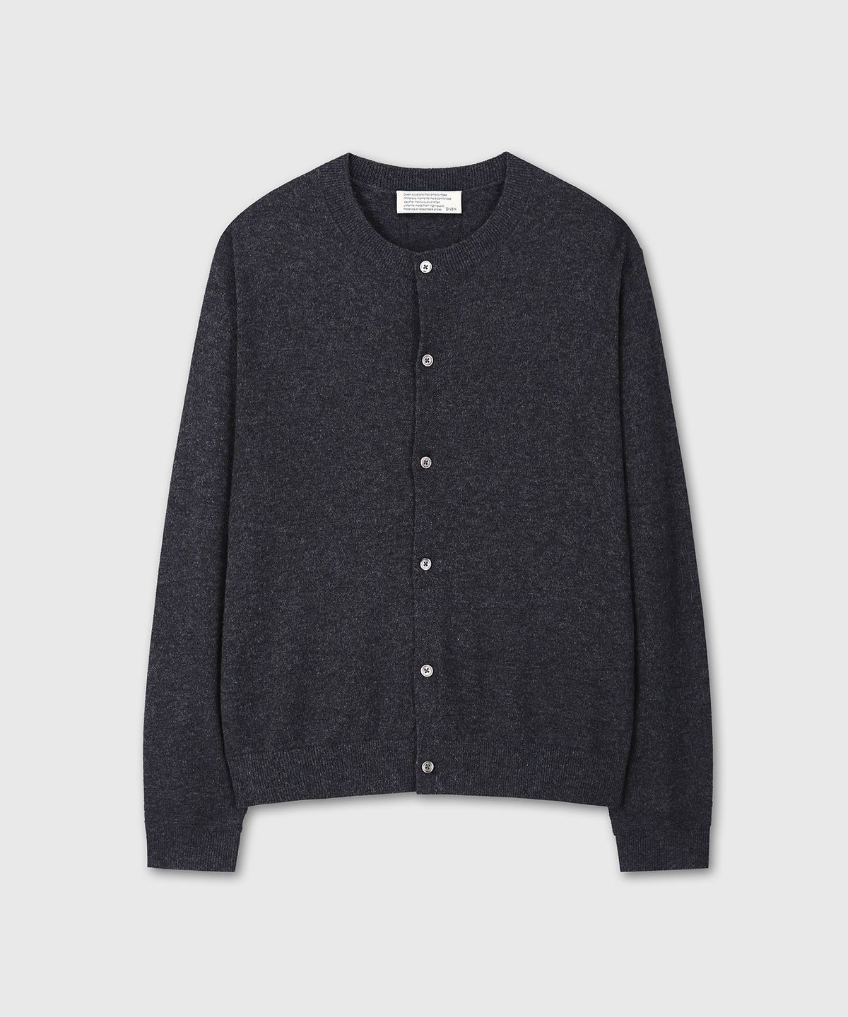 다이브인(DIVEIN) ROUND NECK KNIT CARDIGAN (CHARCOAL)