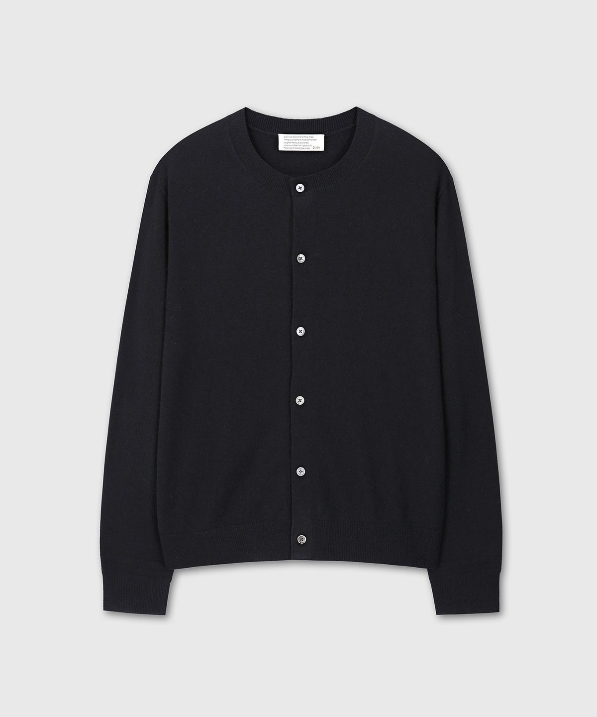 다이브인(DIVEIN) ROUND NECK KNIT CARDIGAN (BLACK)