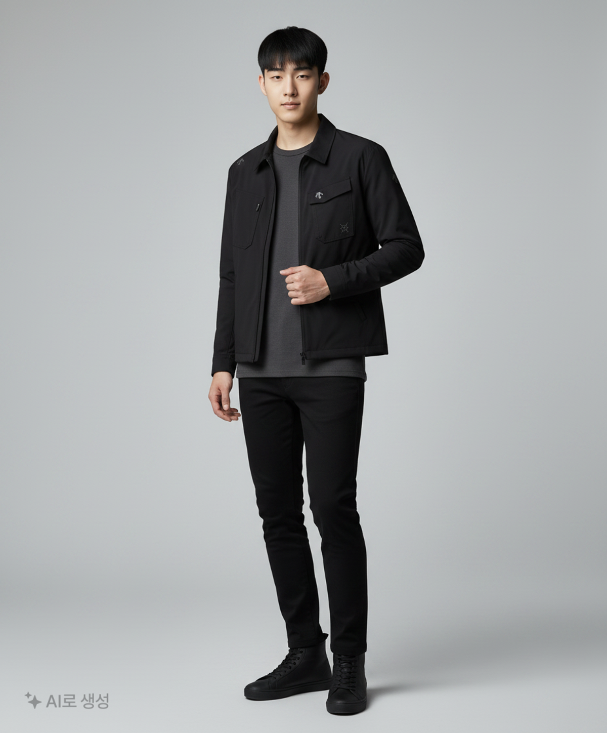 데상트(DESCENTE) 듀얼리스 아웃 포켓 홑겹 셔츠 자켓 블랙(SP121DJK25) 100