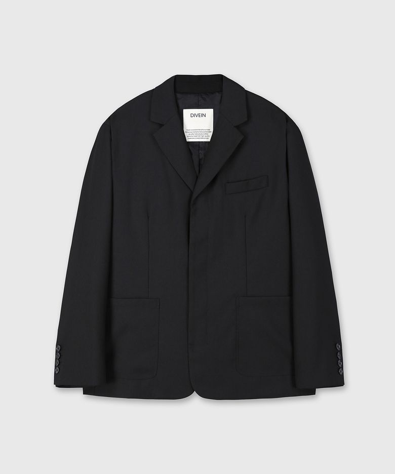 SINGLE TAILORED JACKET (BLACK)