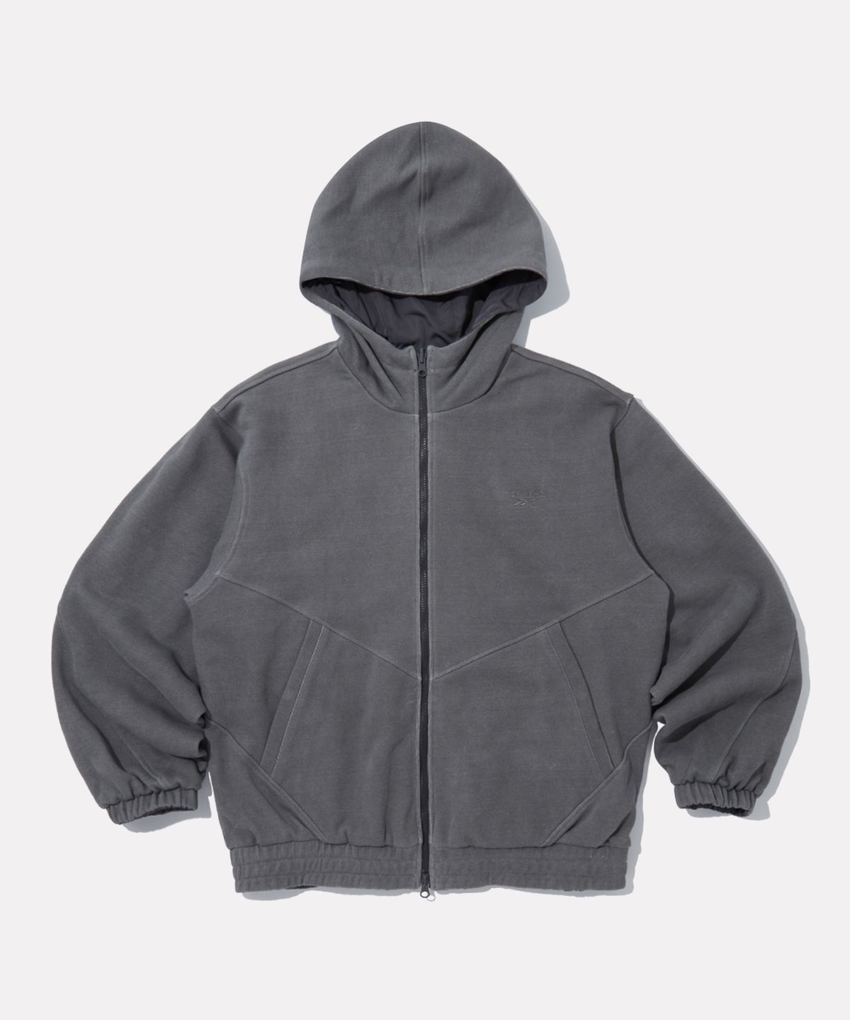 리복(REEBOK) 워싱 리버시블 후드 자켓 - 차콜:그레이