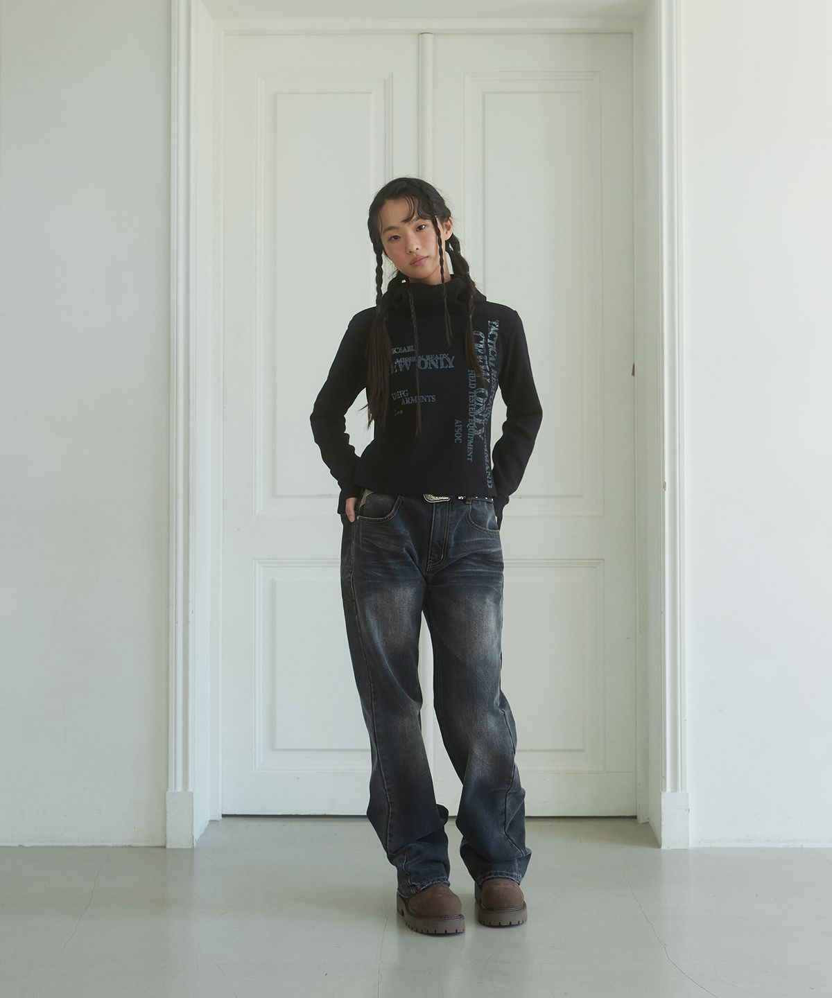 데프가먼츠(DEFGARMENTS) VT WASHING SAGGING DENIM [BLACK]