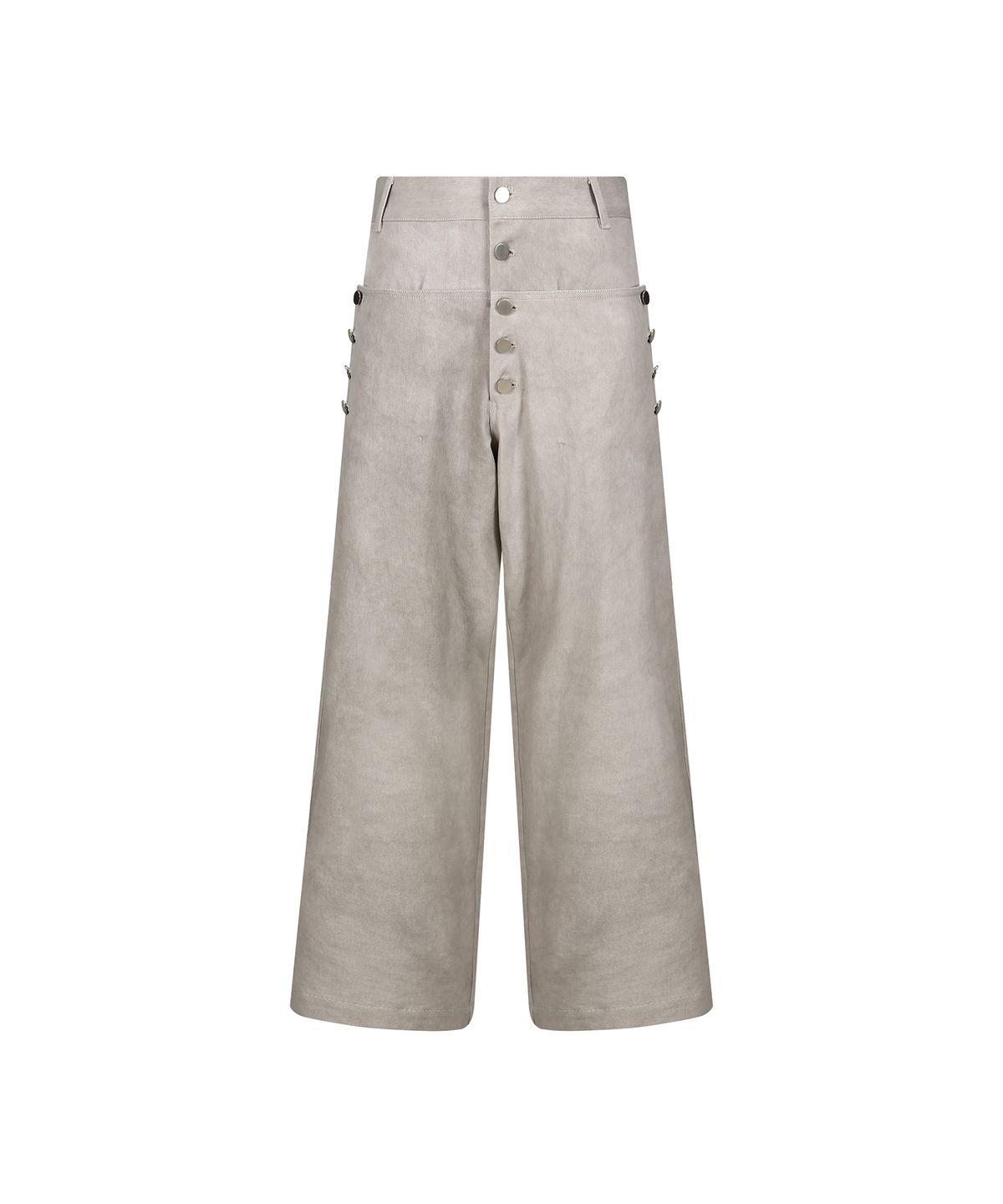 몰프(MORPH) Divided Washed Cotton Multi Button Straight Pants