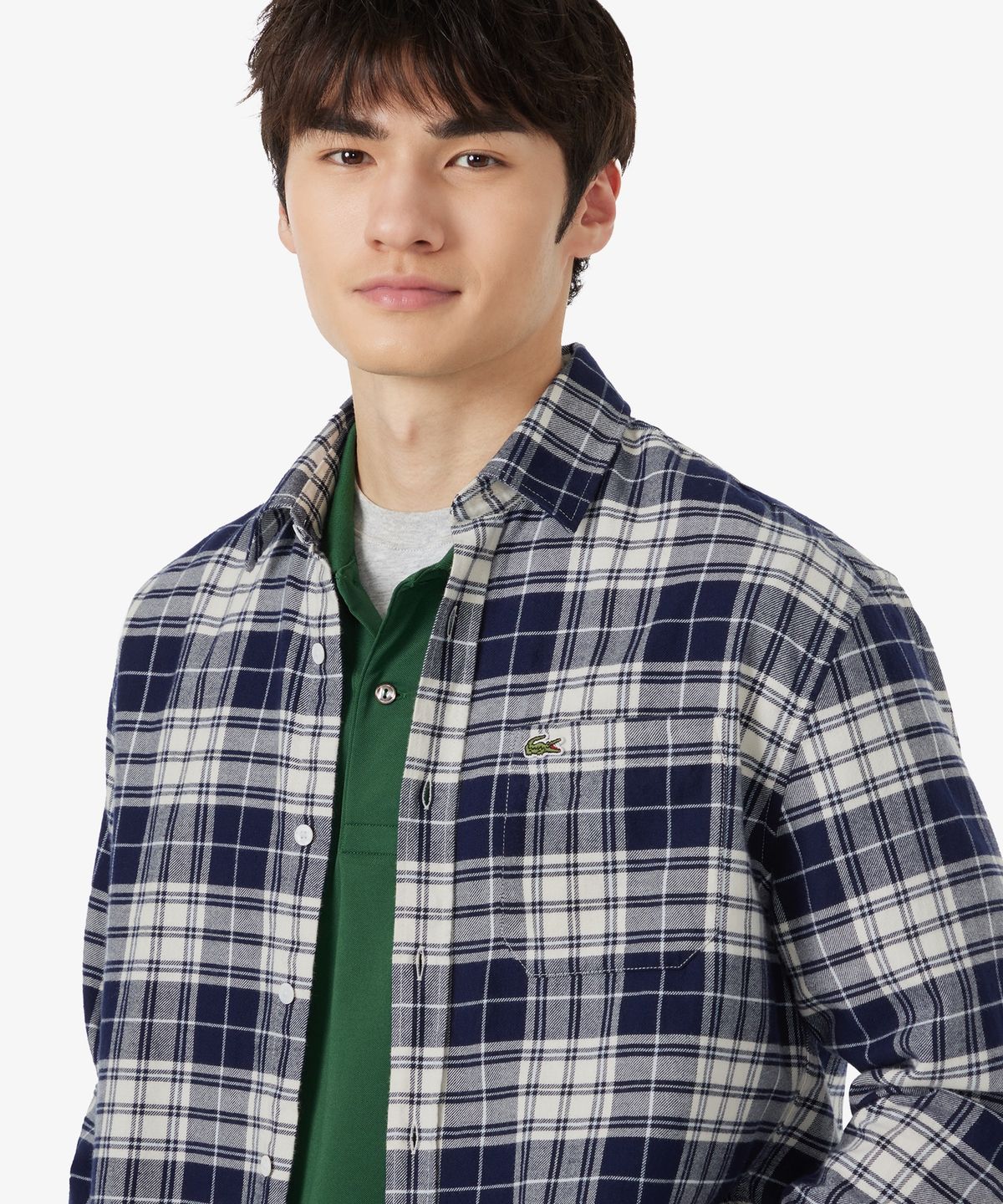 라코스테(LACOSTE) 남성 플란넬 그리드 체크 셔츠 CH3596-56N DCN0