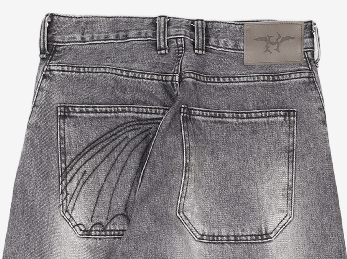 해칭룸(HATCHINGROOM) Curve Jeans Dragon Wing Ash Grey 2