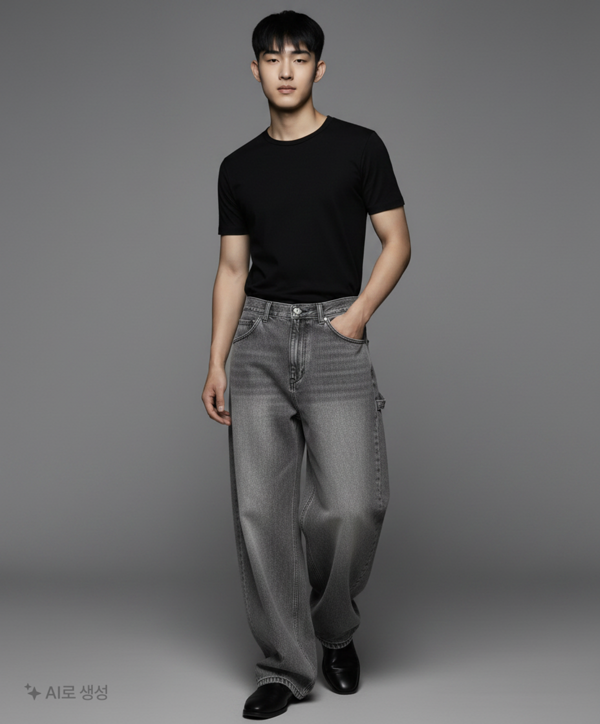 해칭룸(HATCHINGROOM) Curve Jeans Dragon Wing Ash Grey 2