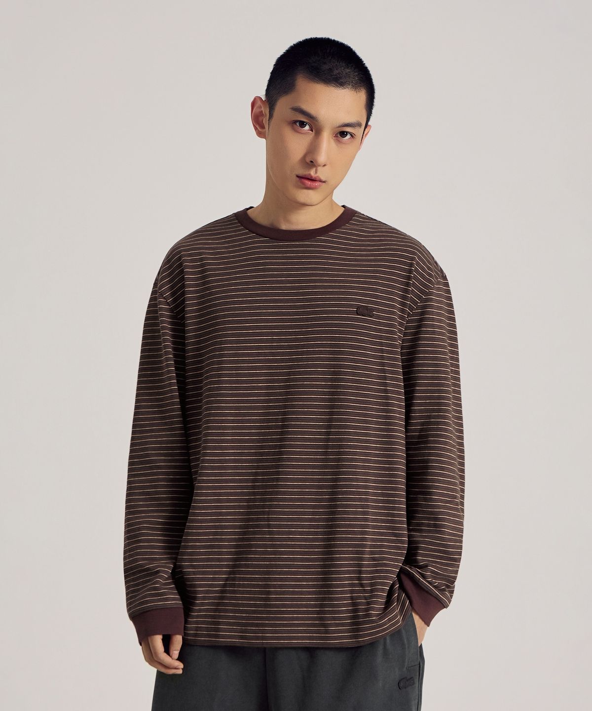 라코스테(LACOSTE) 남성 멀티 스트라이프 긴팔 티셔츠 TH467E-56N DPD