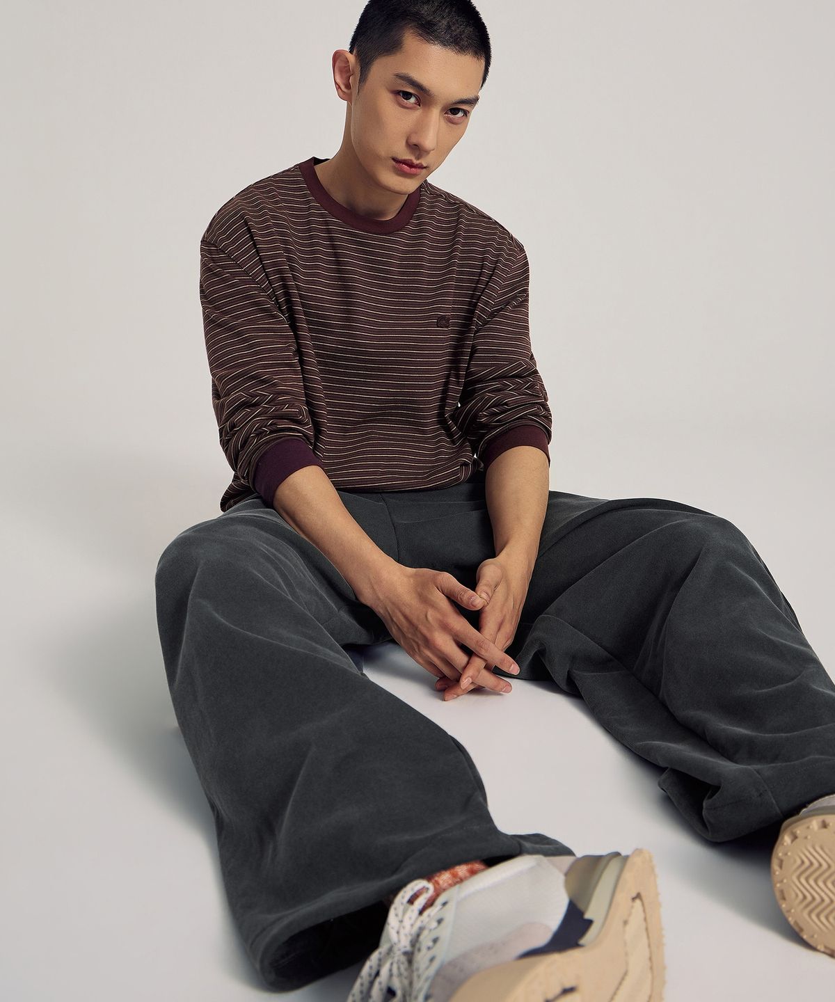 라코스테(LACOSTE) 남성 멀티 스트라이프 긴팔 티셔츠 TH467E-56N DPD
