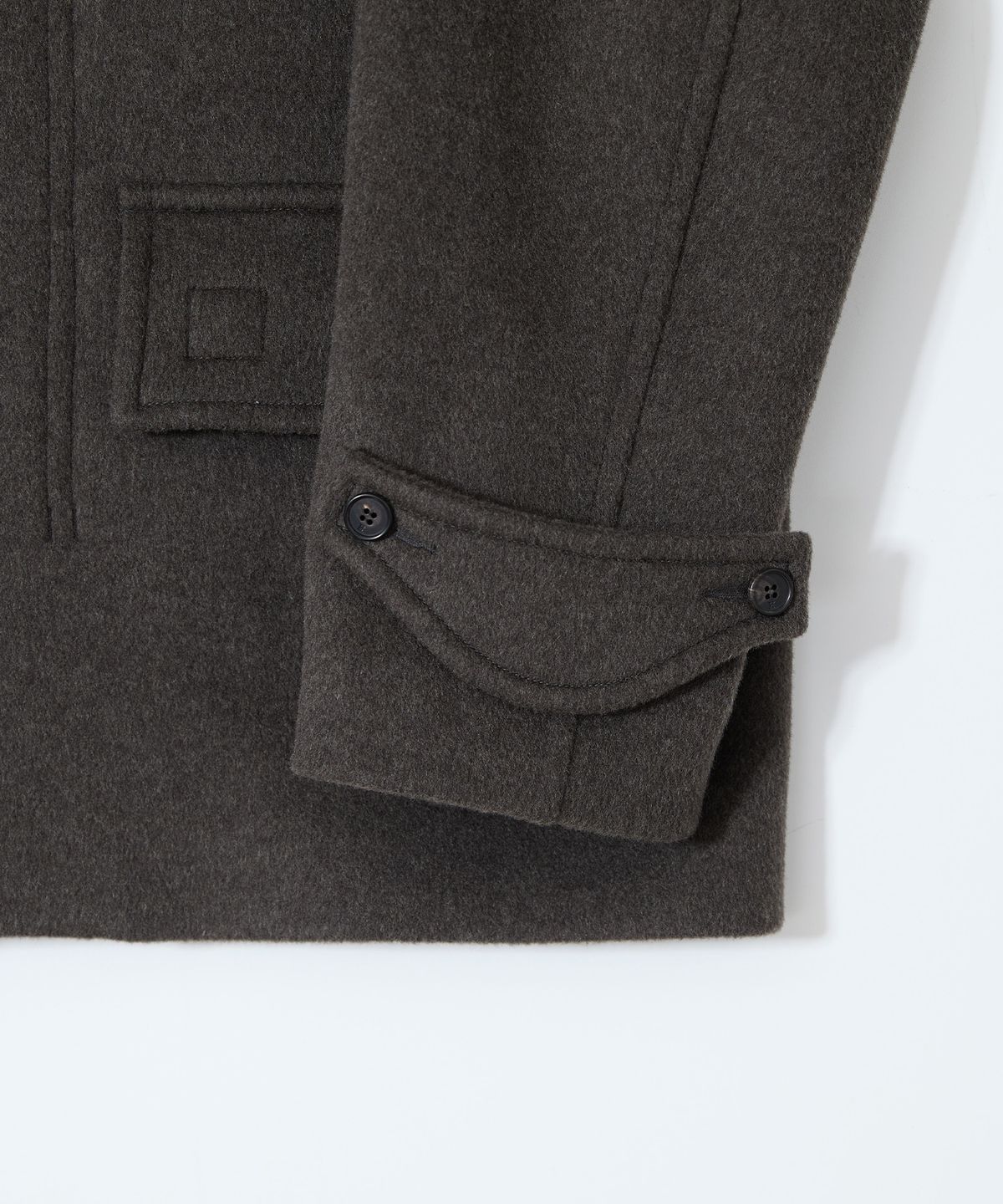 홀리선(HORLISUN) Longgrove Wool Hood Half Coat Spain Olive