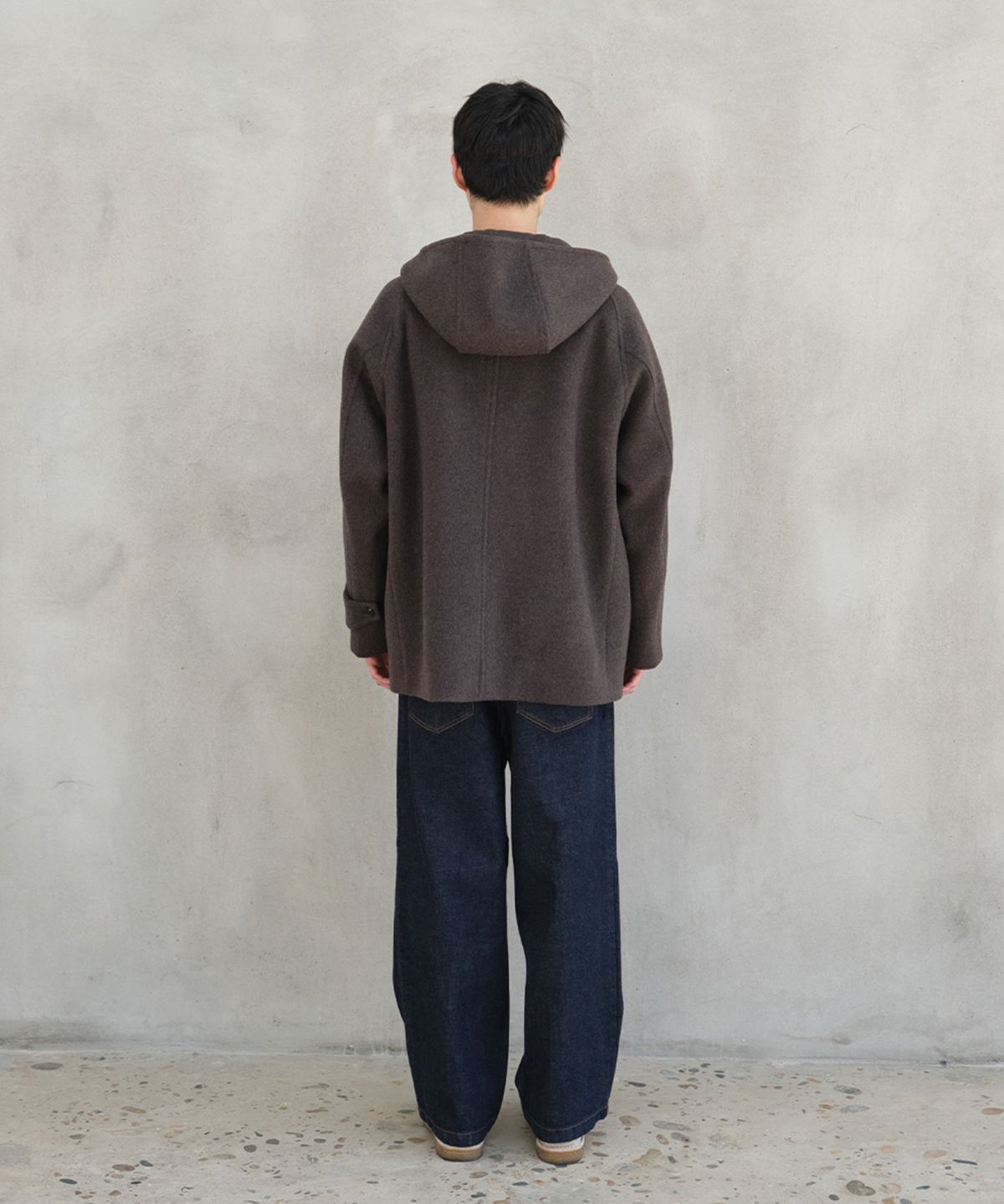 홀리선(HORLISUN) Longgrove Wool Hood Half Coat Spain Olive