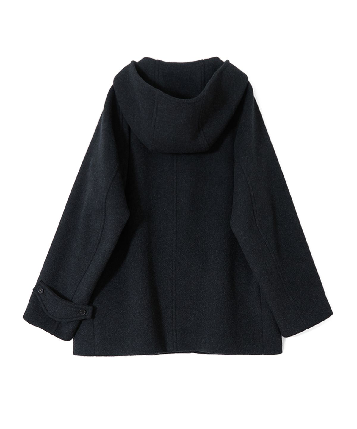 홀리선(HORLISUN) Longgrove Wool Hood Half Coat Melange Black