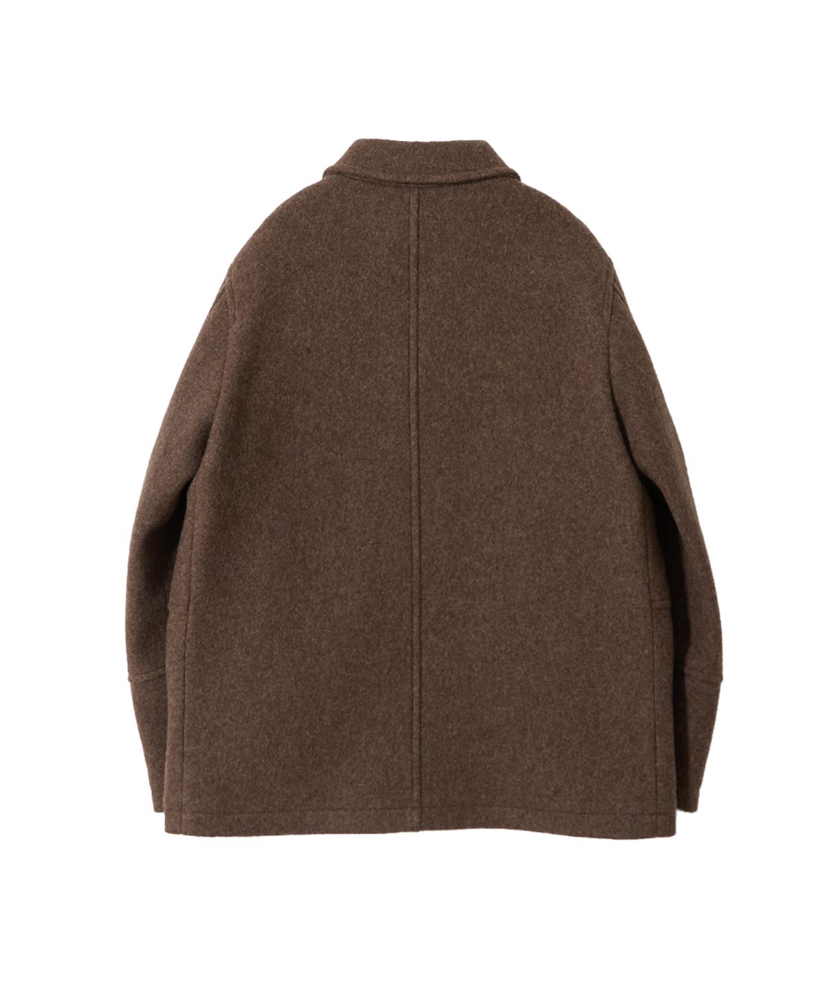 홀리선(HORLISUN) Idaho Snap Button Wool Half Coat Melange Brown