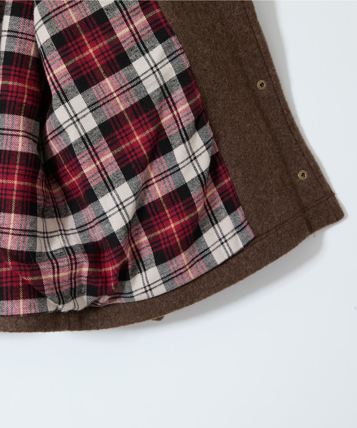 홀리선(HORLISUN) Idaho Snap Button Wool Half Coat Melange Brown