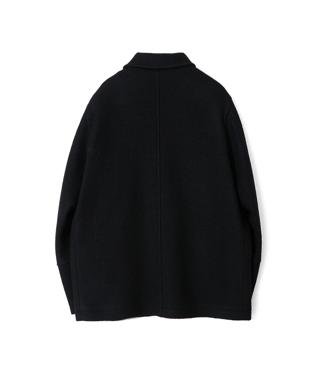 홀리선(HORLISUN) Idaho Snap Button Wool Half Coat Black