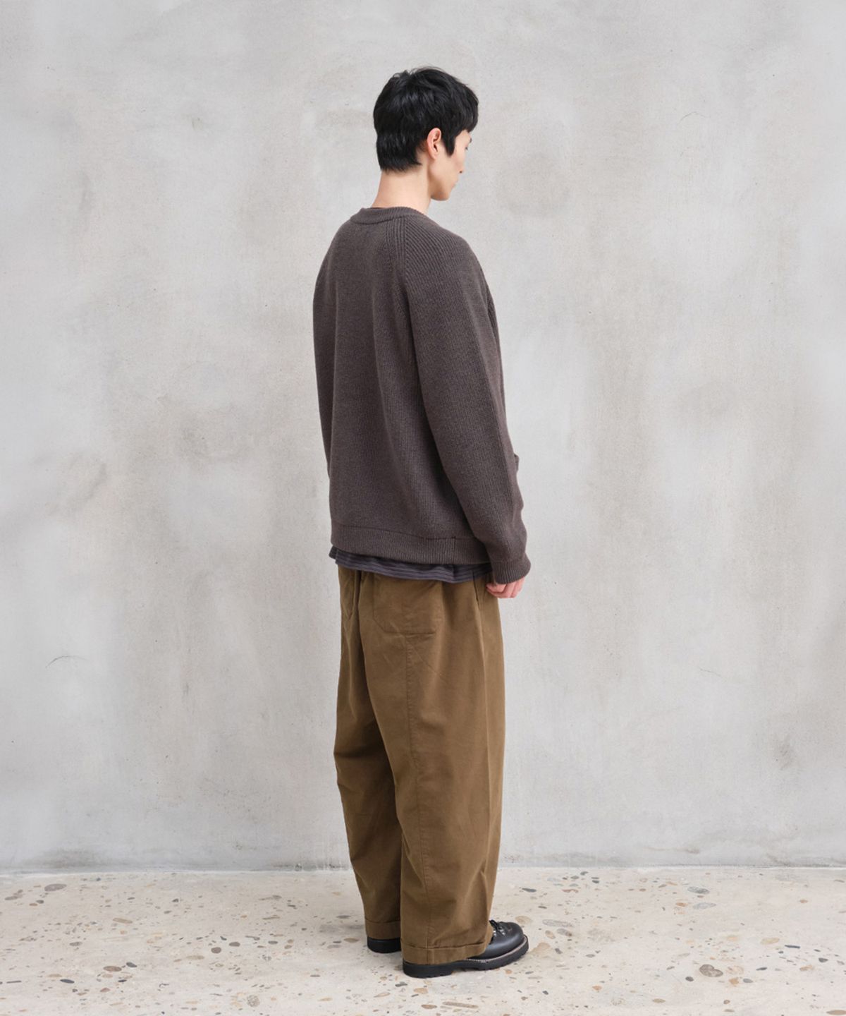 홀리선(HORLISUN) Annette Wool Heavy Rib Knit Cardigan Spain Olive