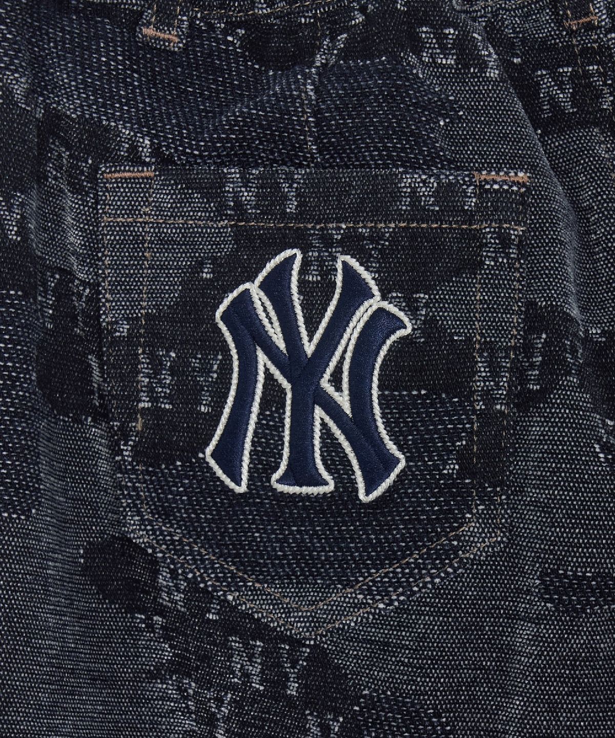 엠엘비 키즈(MLB KIDS) 스트릿 모노그램 커브드 카모셔닐JQD 데님팬츠 NY (Navy)