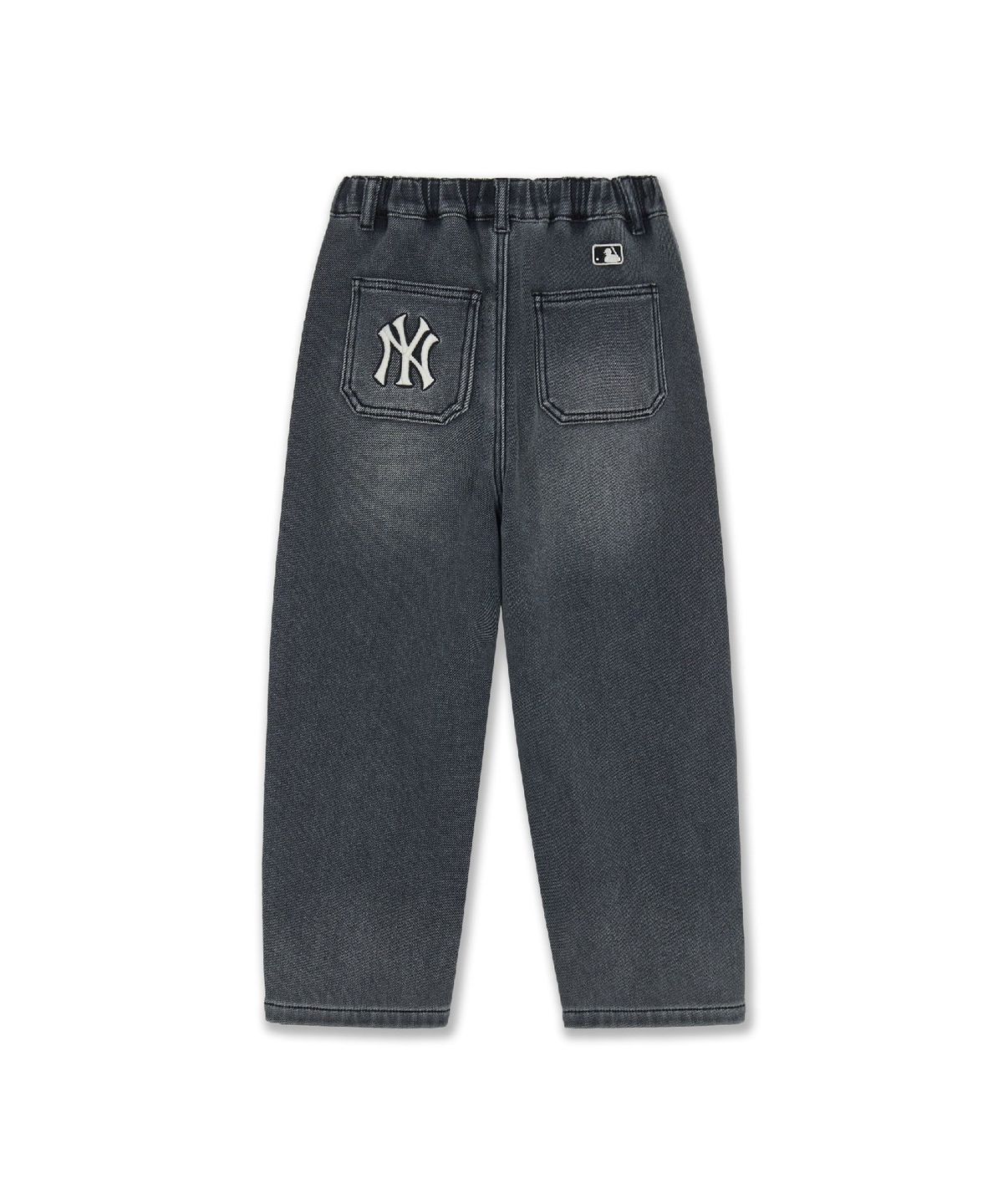 엠엘비 키즈(MLB KIDS) 스트릿 루즈 융기모 본딩 데님팬츠 NY (D.Charcoal Grey)