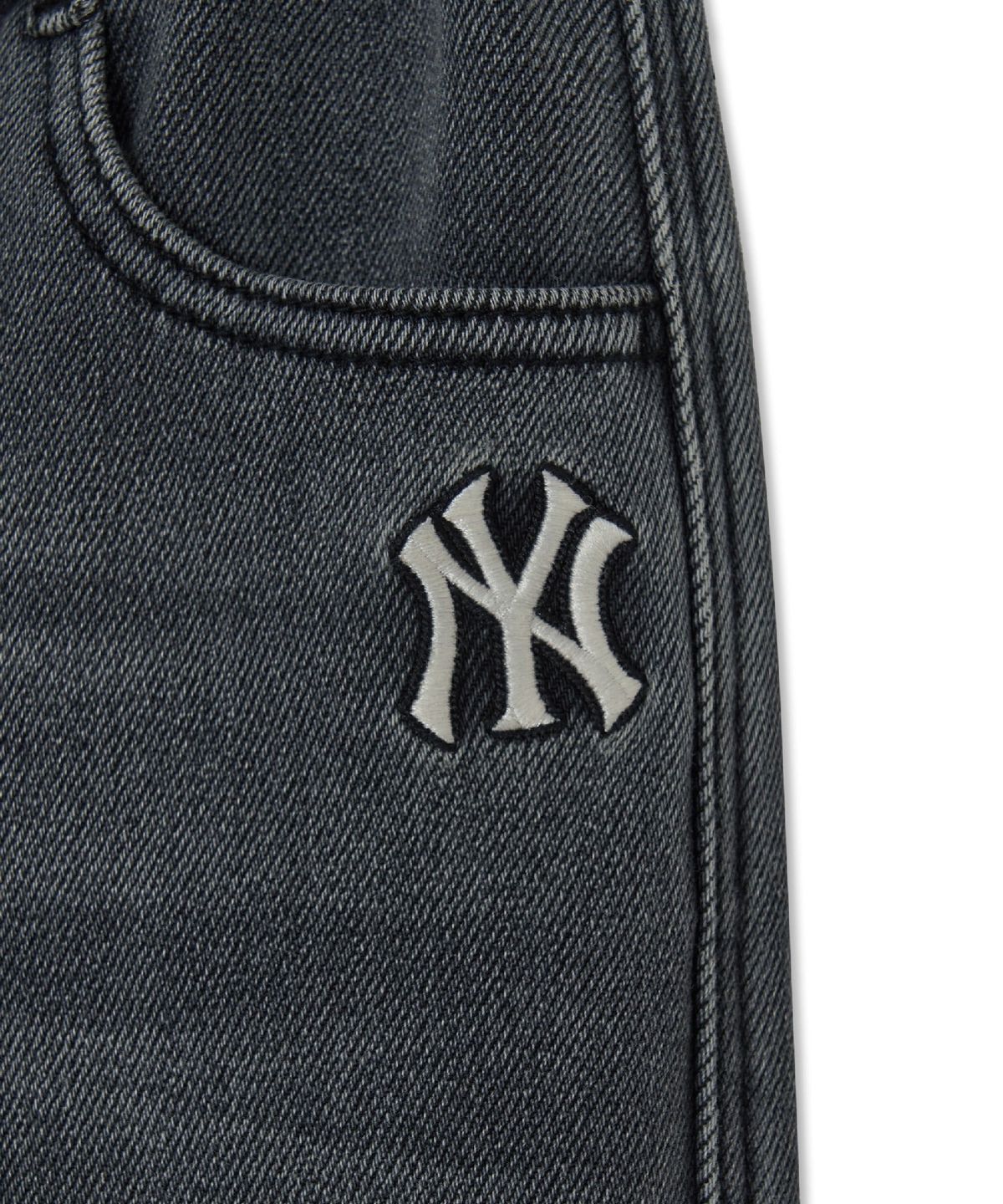 엠엘비 키즈(MLB KIDS) 스트릿 루즈 융기모 본딩 데님팬츠 NY (D.Charcoal Grey)