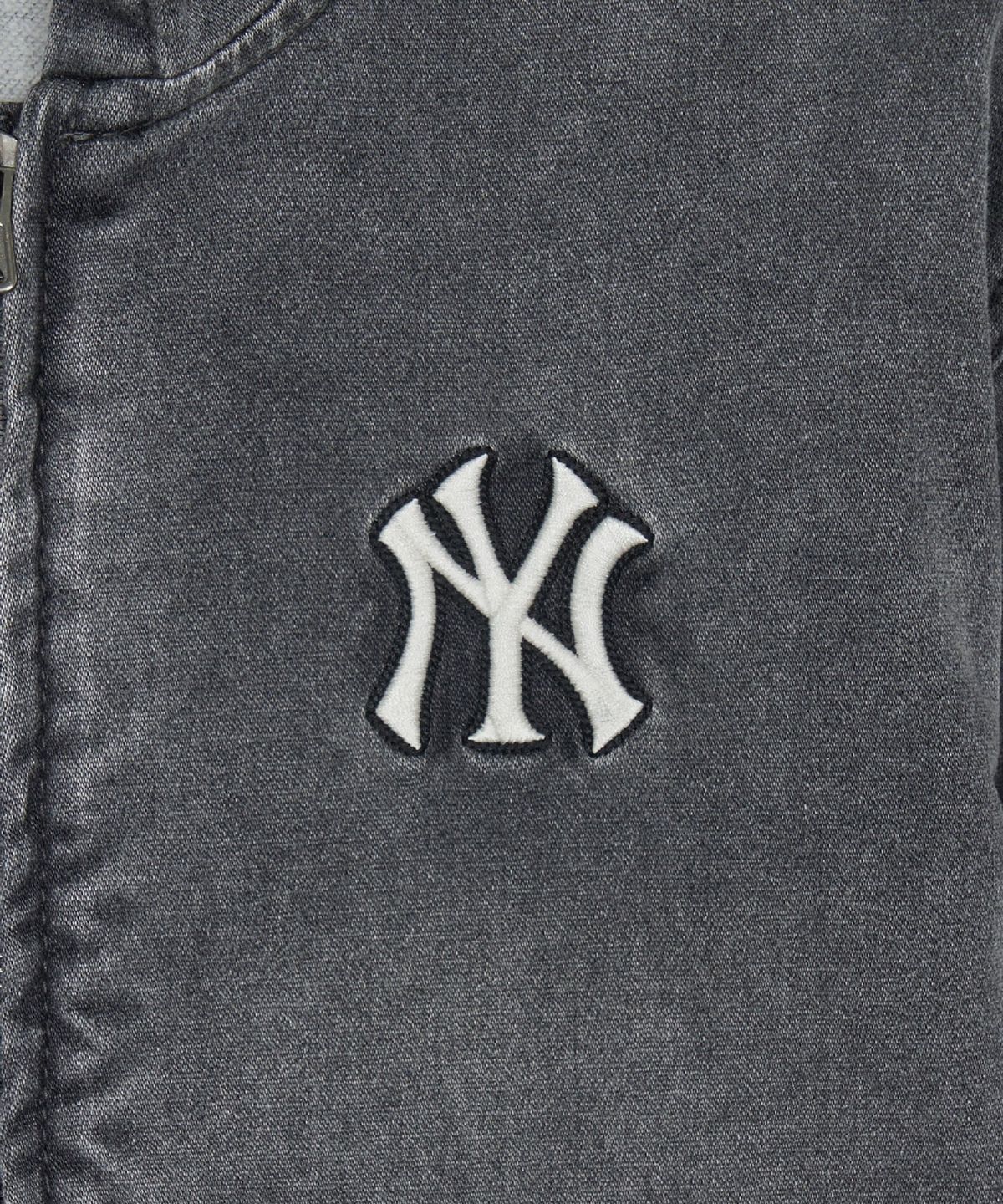 엠엘비 키즈(MLB KIDS) 스트릿 소프트 데님 기모 후드집업 NY (D.Charcoal Grey)