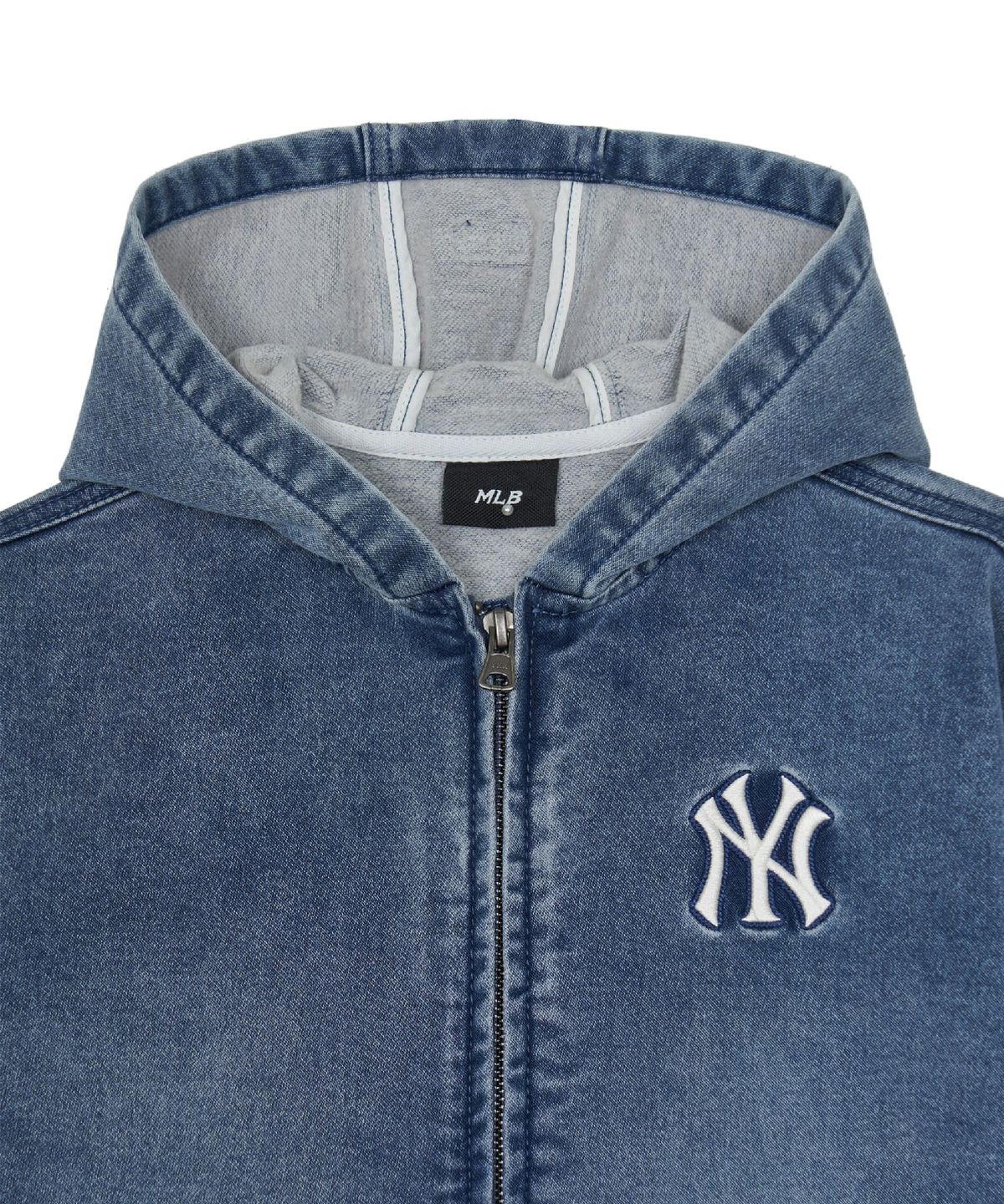 엠엘비 키즈(MLB KIDS) 스트릿 소프트 데님 기모 후드집업 NY (Blue)