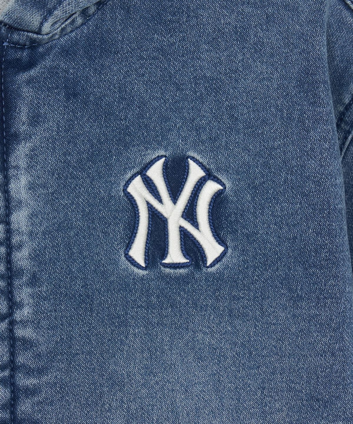 엠엘비 키즈(MLB KIDS) 스트릿 소프트 데님 기모 후드집업 NY (Blue)
