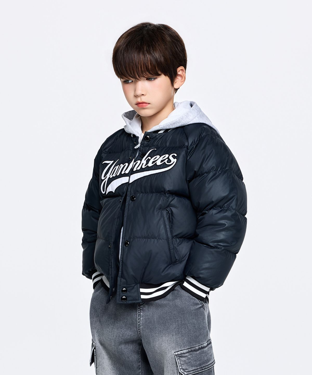 엠엘비 키즈(MLB KIDS) 스포티브 시그니처 유로피안덕 중경량 다운 NY (Black)