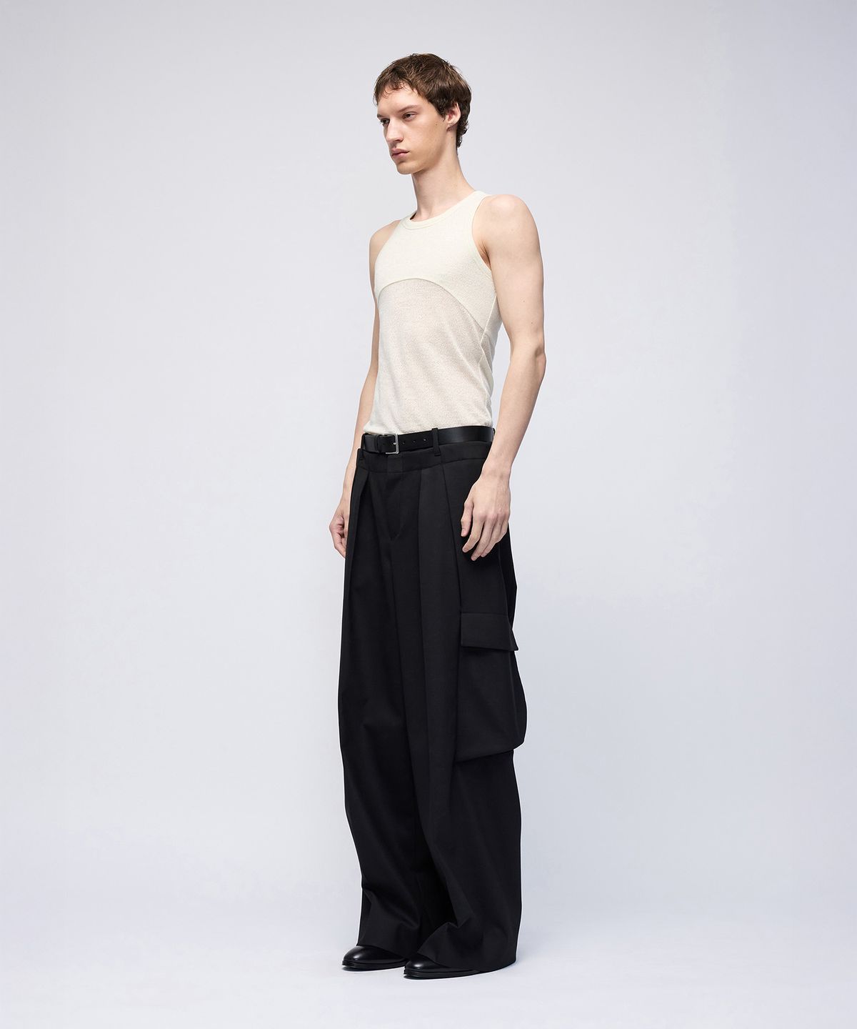 몰프(MORPH) Divided Double Waist Wide Cargo Pants