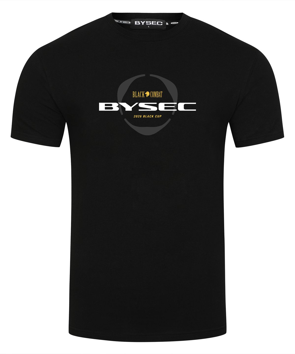 바이젝(BYSEC) [BYSEC X BLACKCOMBAT] 머슬 스판 블랙컵 빅로고 숏슬리브