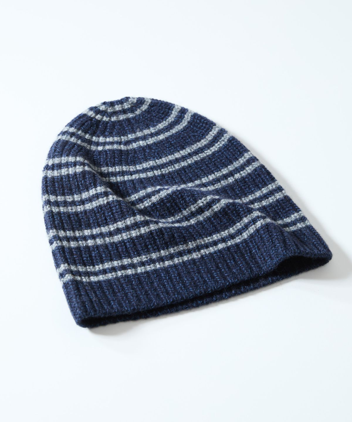 홀리선(HORLISUN) Haven Border Knit Beanie Melange Navy