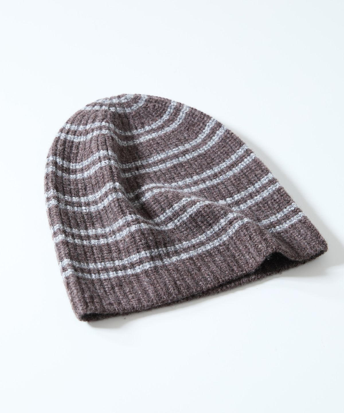 홀리선(HORLISUN) Haven Border Knit Beanie Melange Brown