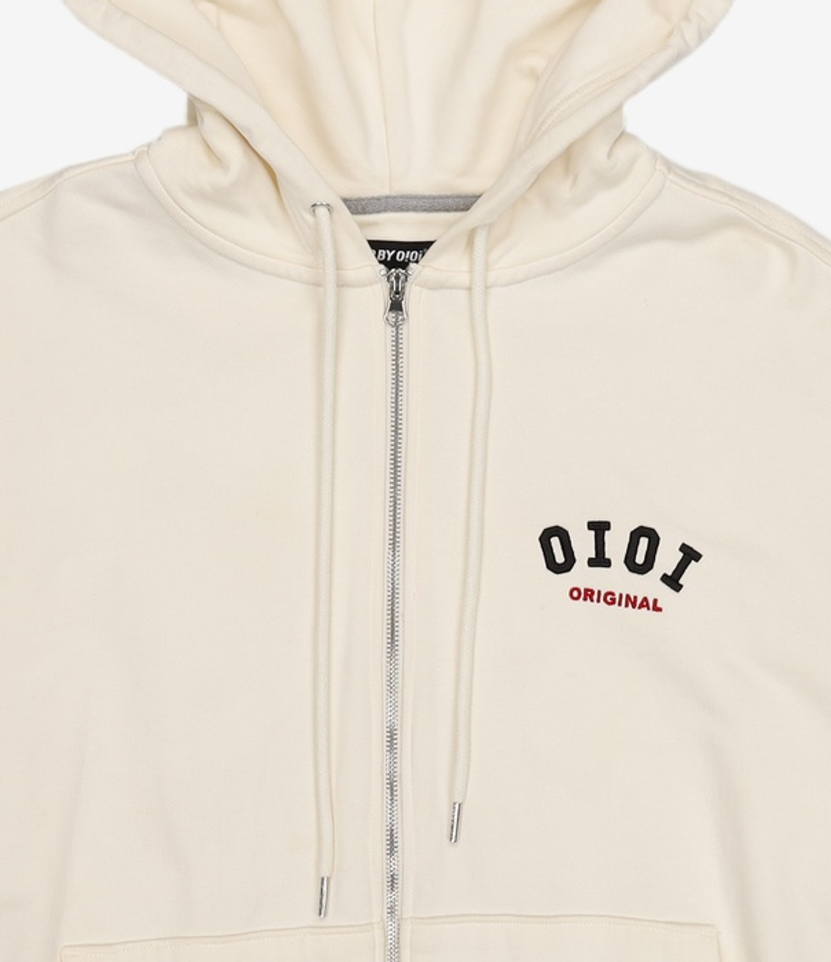 오아이오아이 컬렉션(OIOI COLLECTION) BASIC LOGO HOOD ZIPUP [CREAM] L