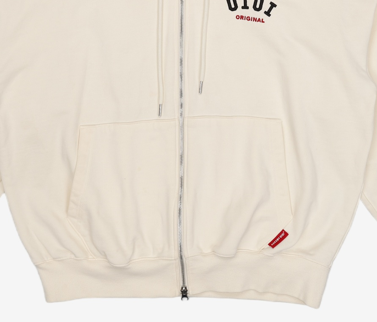 오아이오아이 컬렉션(OIOI COLLECTION) BASIC LOGO HOOD ZIPUP [CREAM] L