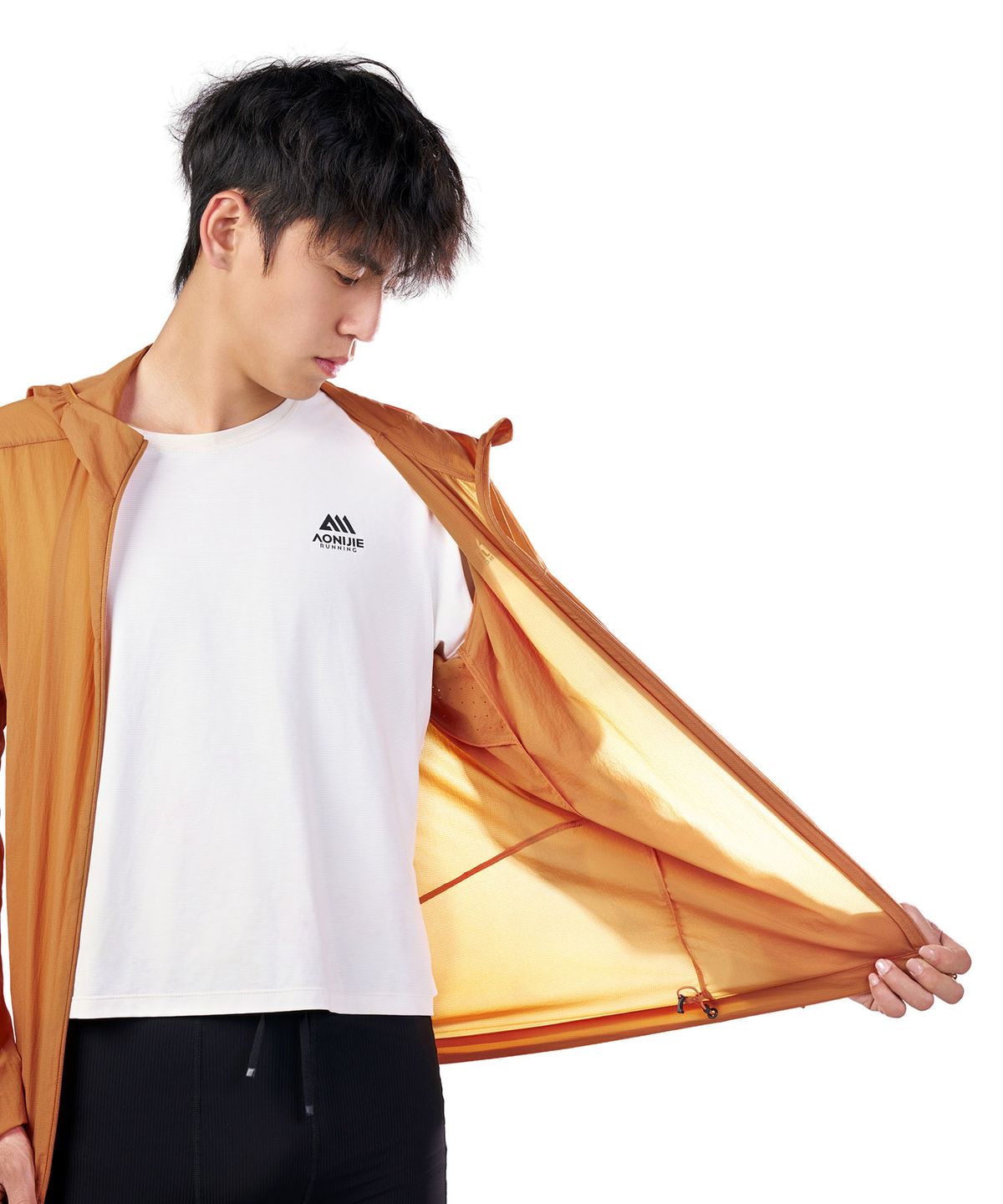 오니지(AONIJIE) [UV 프로텍션] 경량 러닝 바람막이 MJ75 (Camel Orange)