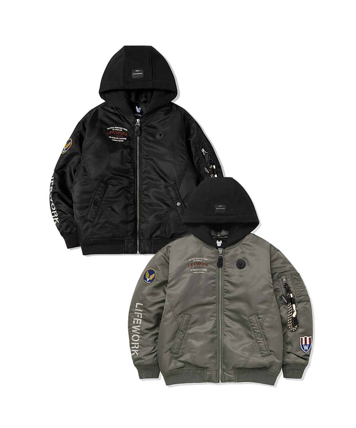라이프워크 키즈(LIFEWORK KIDS) 키즈) AIRDOK 파일럿 봄버 후드 항공 점퍼