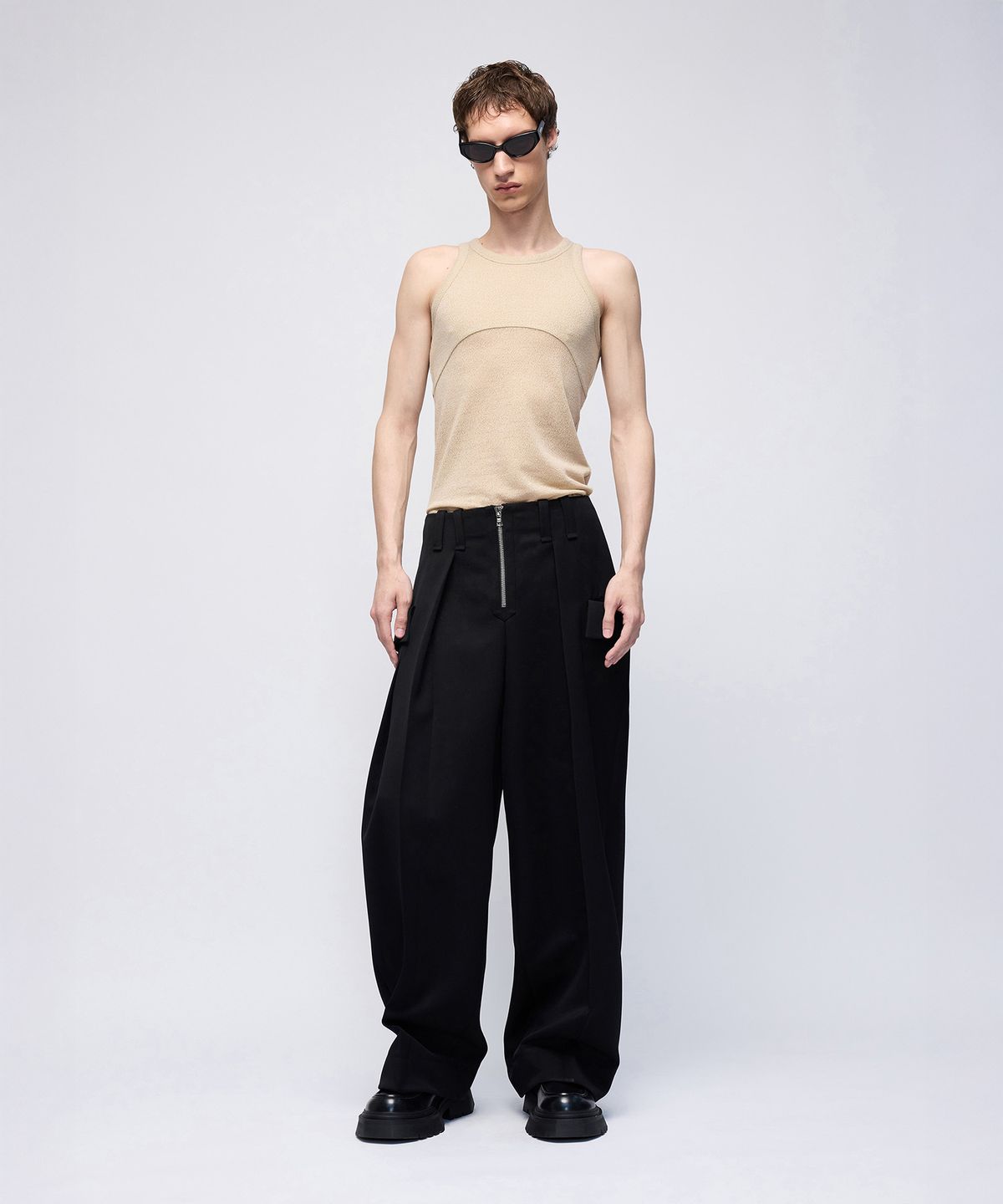 몰프(MORPH) Titane Front Zip Tailored Pants