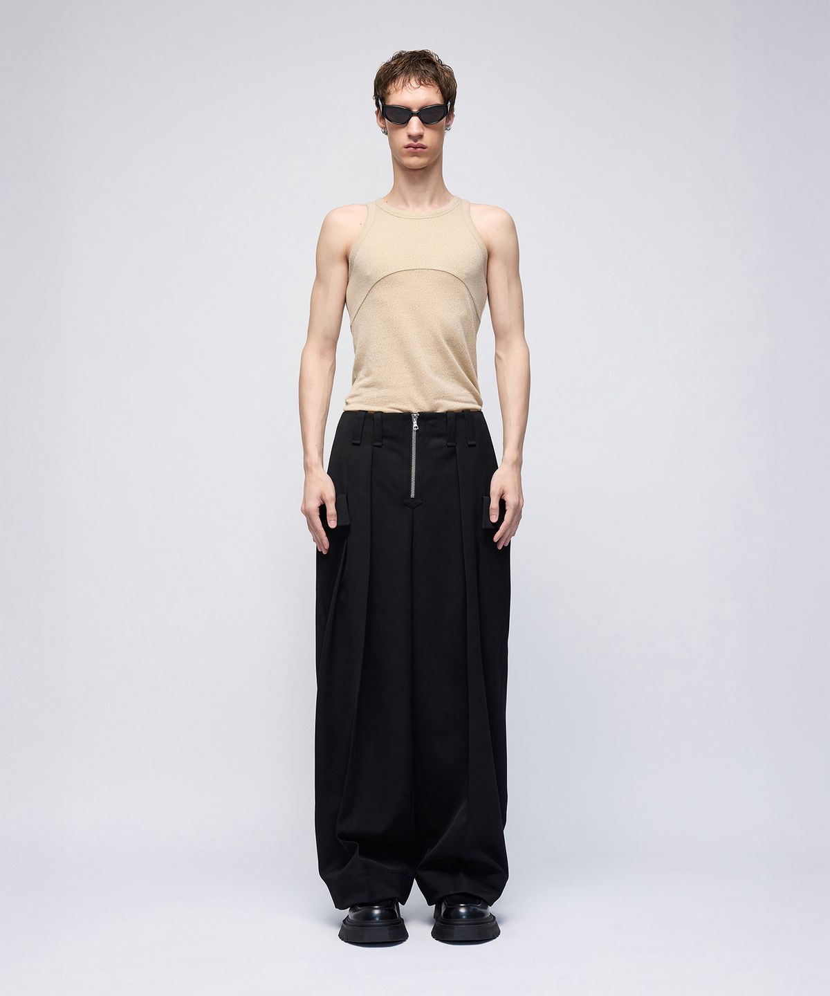 몰프(MORPH) Titane Front Zip Tailored Pants