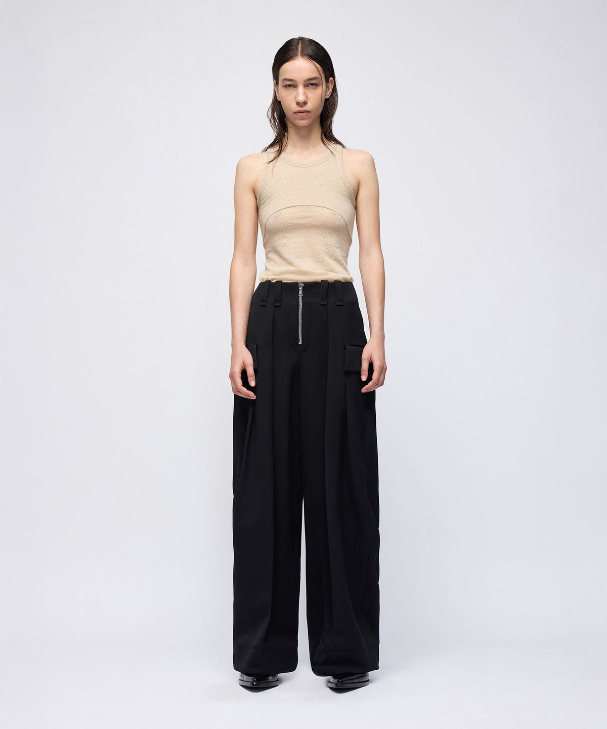 몰프(MORPH) Titane Front Zip Tailored Pants