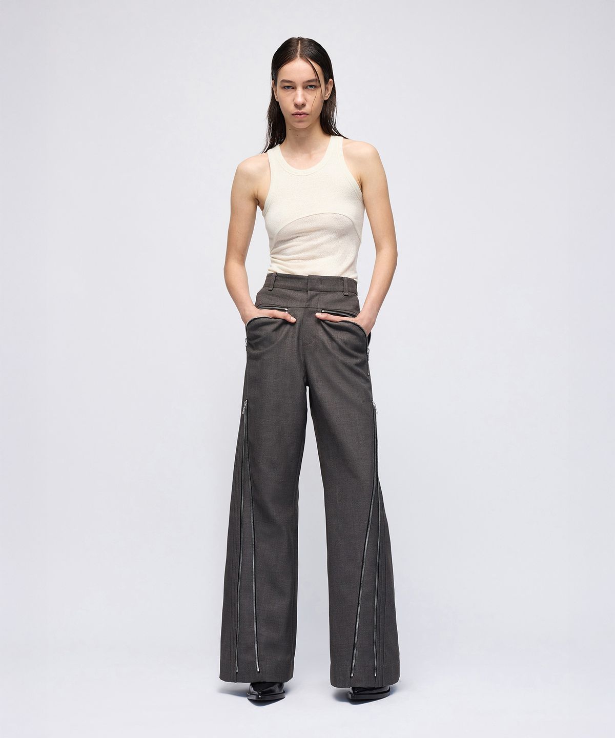 몰프(MORPH) Titane Zip Tailored Pants
