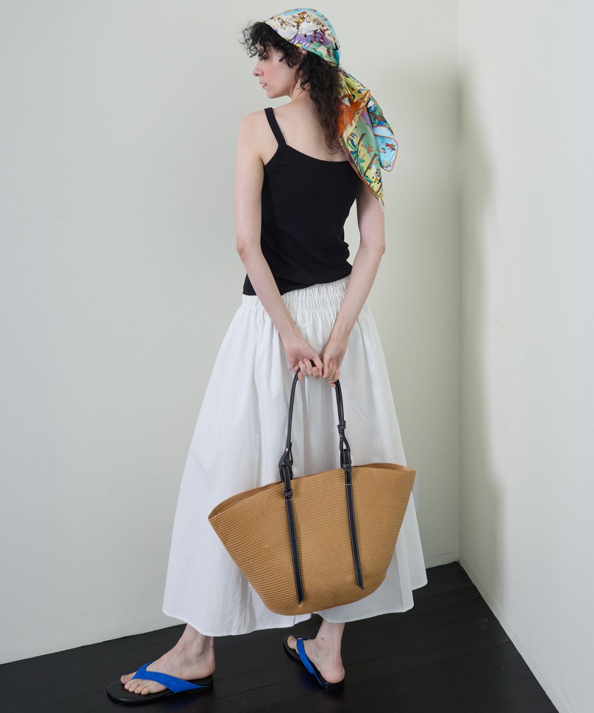 누베르(NUVERE) Smocking  Maxi Skirt White