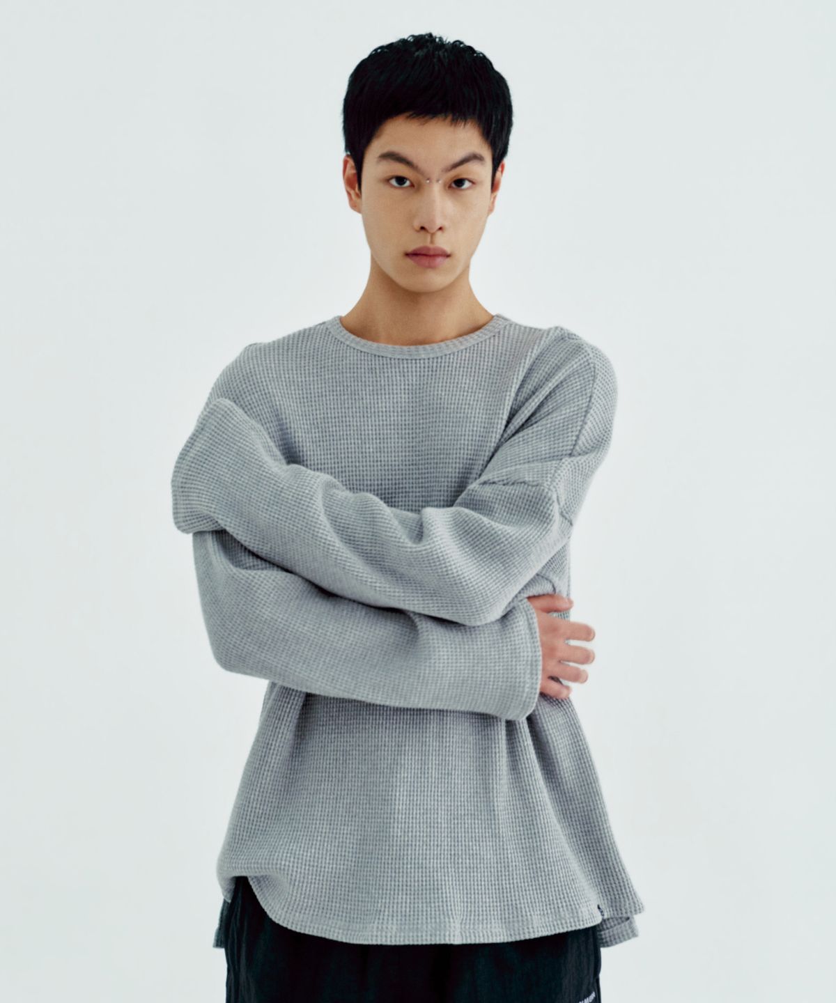 얼스캄에라(EARTH CALM ERA) 와플 오버핏 롱슬리브_2컬러