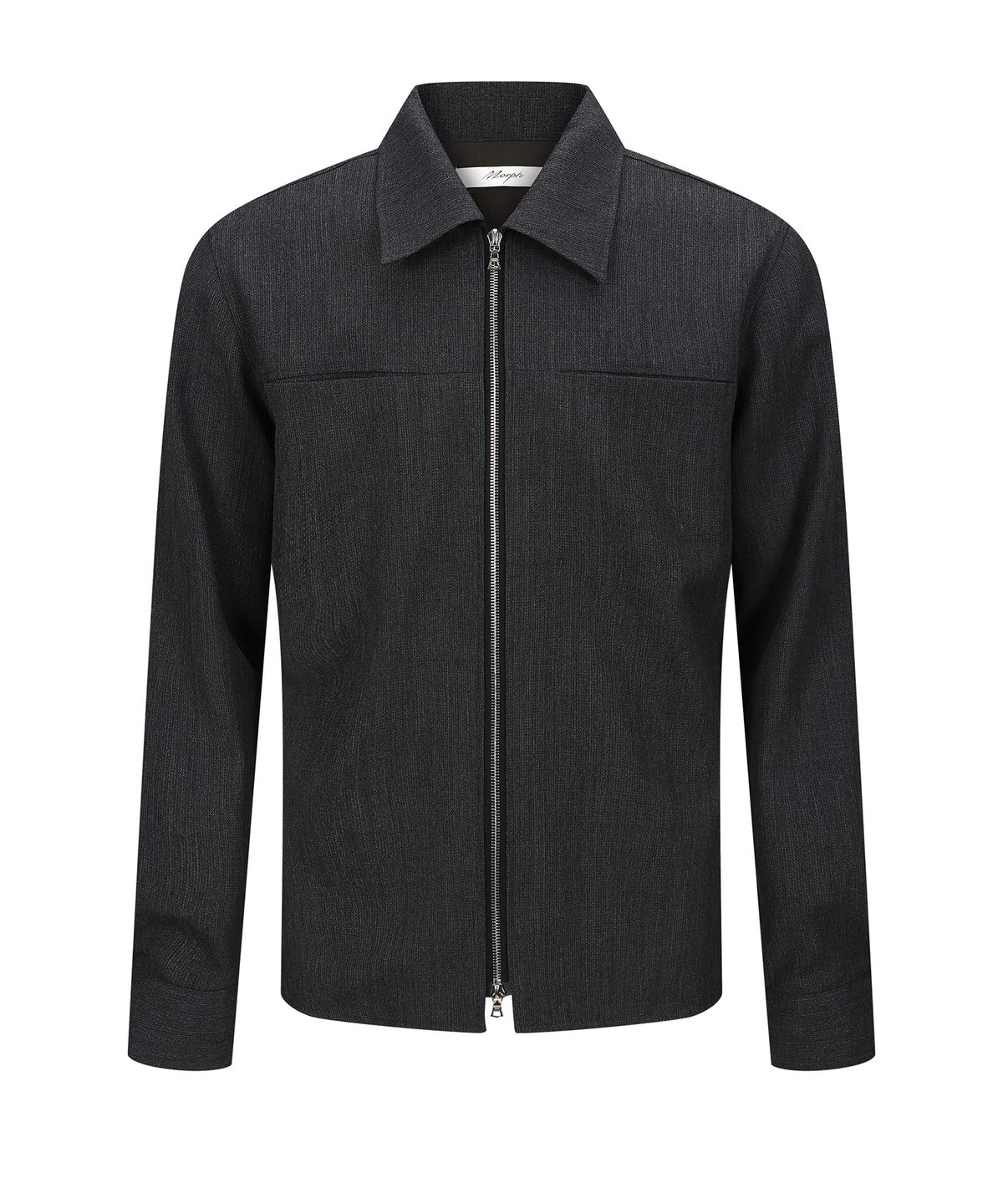 몰프(MORPH) Divided Wool Jacquard Zip Shirt