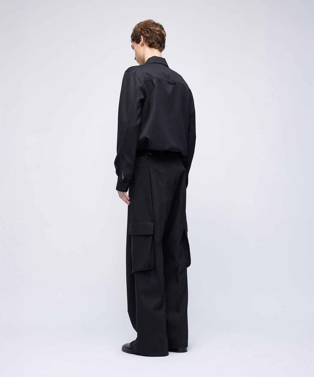 몰프(MORPH) Divided Wool Jacquard Zip Shirt