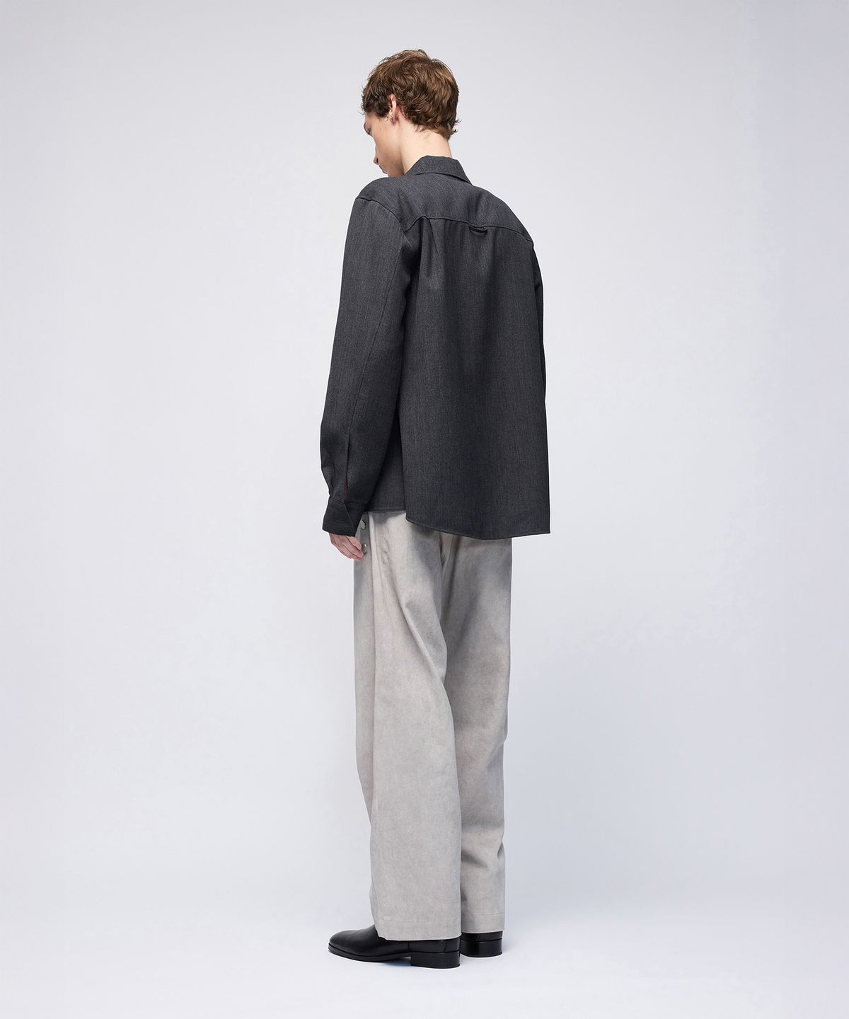 몰프(MORPH) Divided Wool Jacquard Zip Shirt