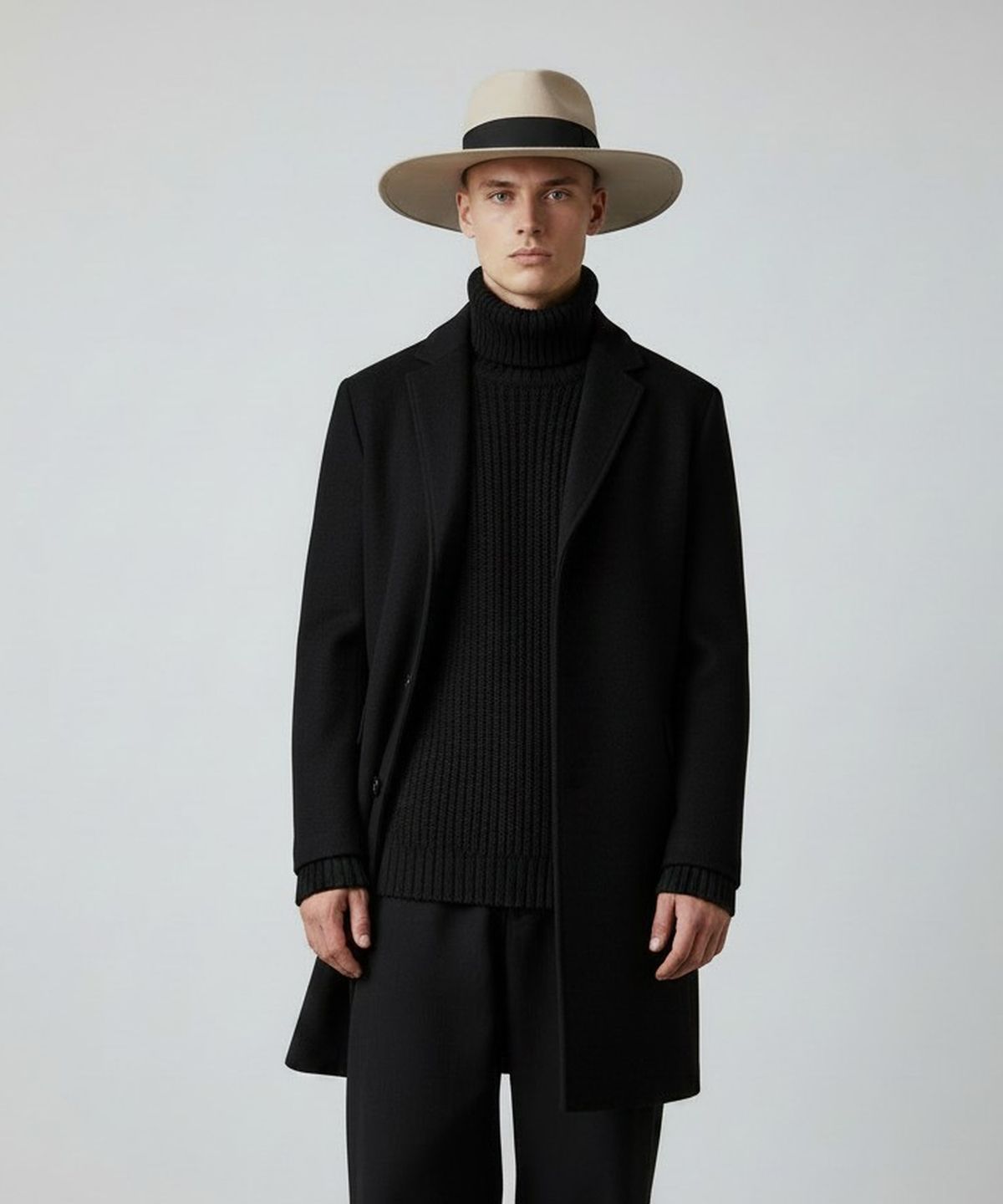 유니버셜 케미스트리(UNIVERSAL CHEMISTRY) V BK Line Ivory Wool Fedora 페도라