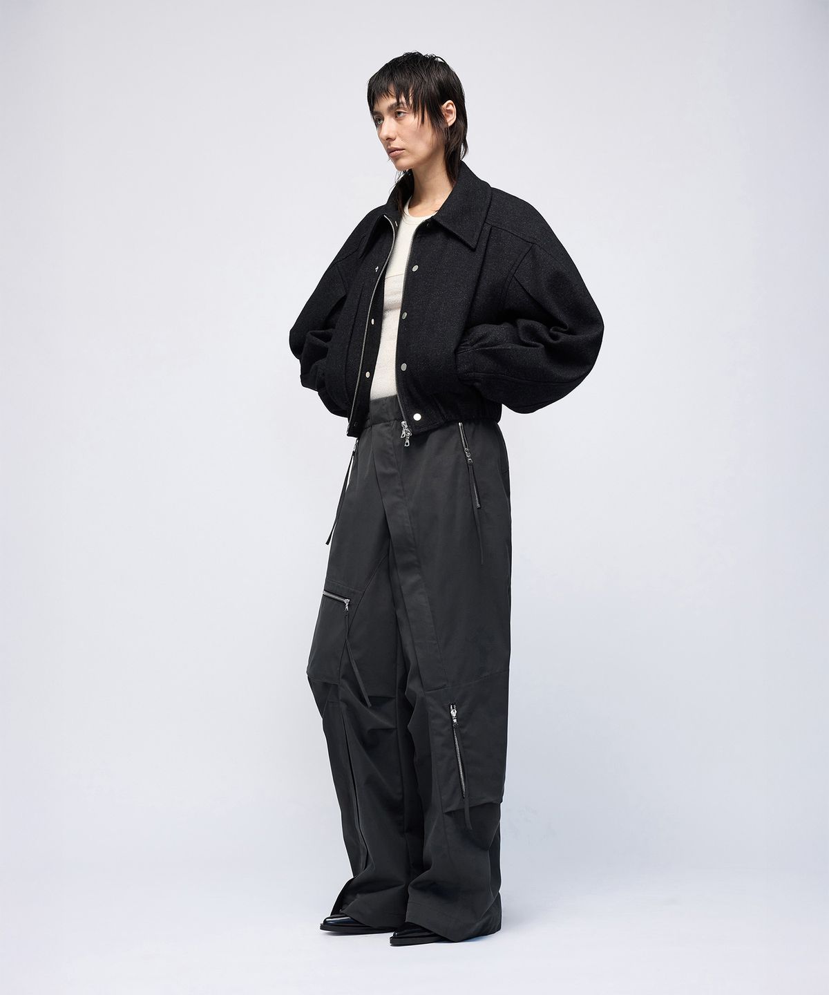 몰프(MORPH) Organism Pleated Double-Closure Bomber Jacket