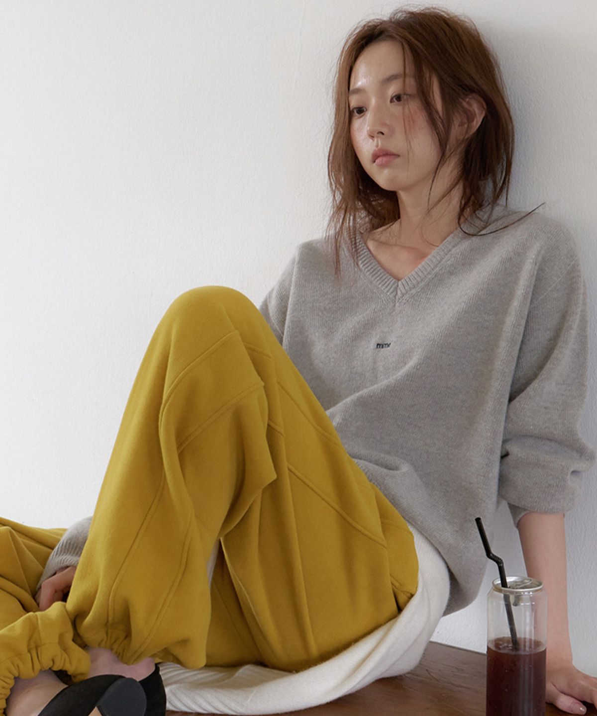 뮈르뮈르(MURMURE) 세퍼레이트 기모 조거 팬츠_Separate Pants_Mustard